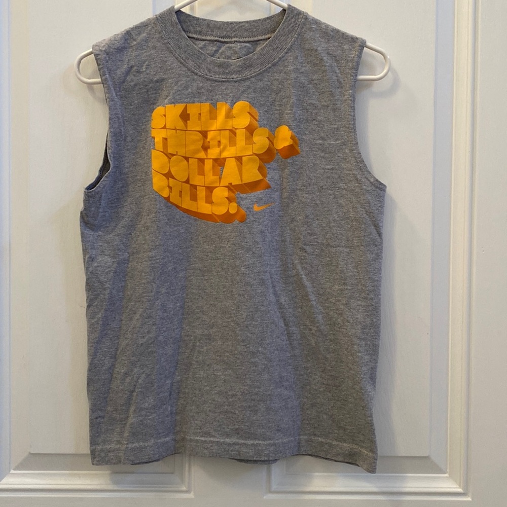 Boy’s M Nike sleeveless t-shirt - skills, thrills, & dollar bills.